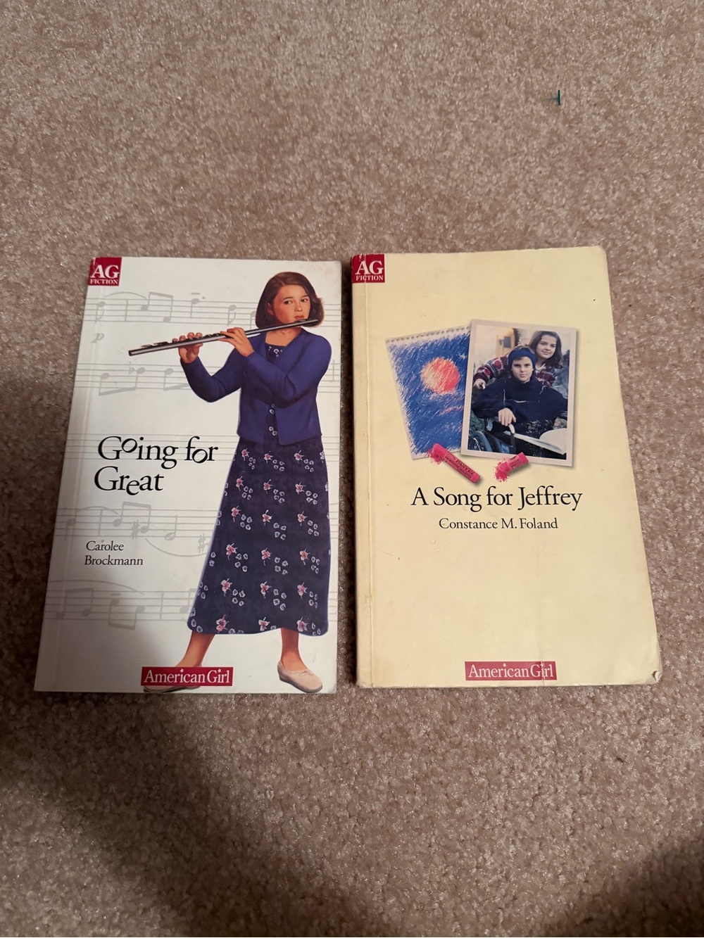 Lot of 2 American Girl Paperback Books "Going for Great" & "A Song for Jeffrey" - Picture 1 of 10